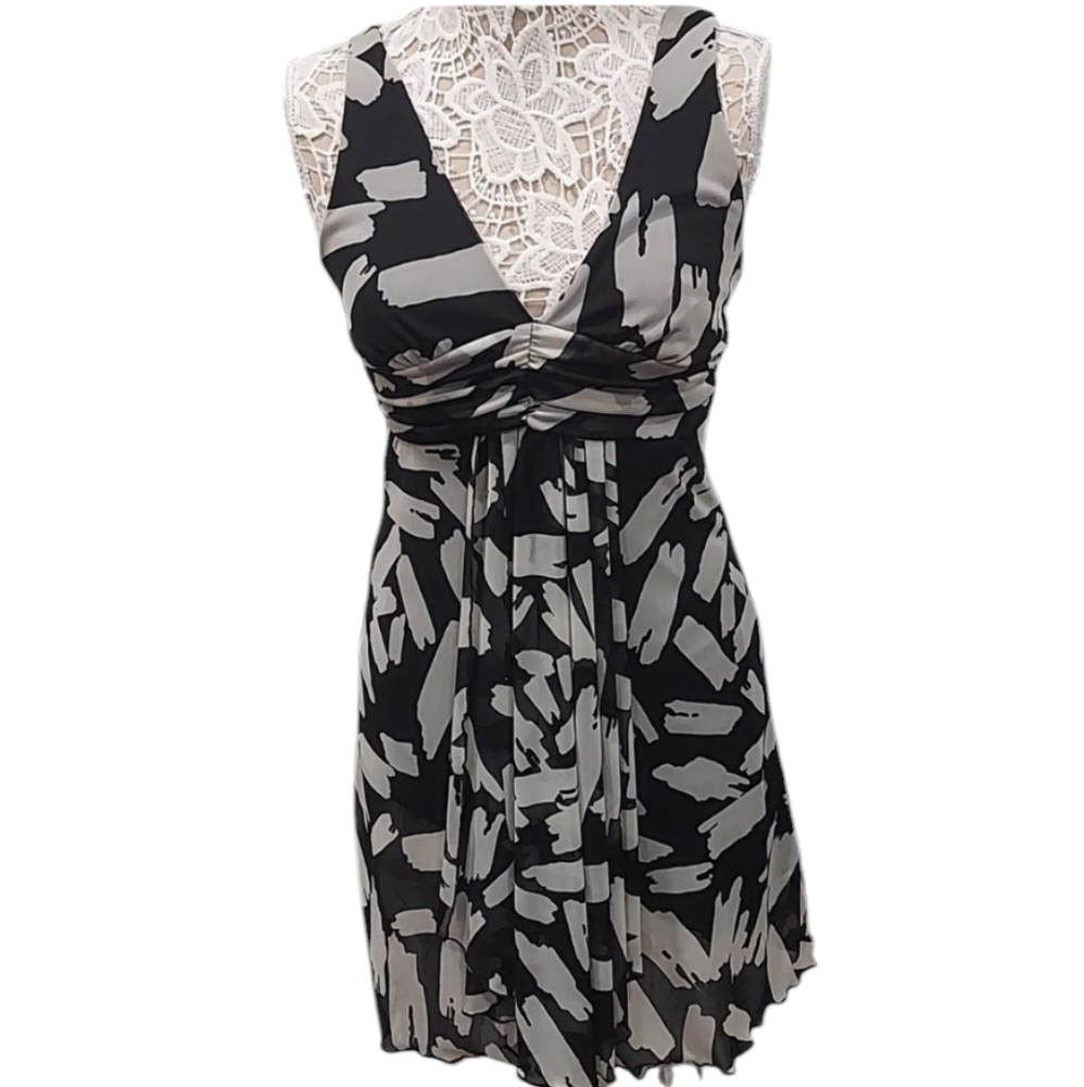 Maurices black white chiffon dress Size Xs